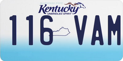KY license plate 116VAM