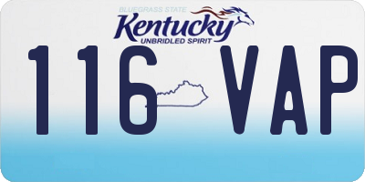 KY license plate 116VAP