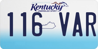 KY license plate 116VAR