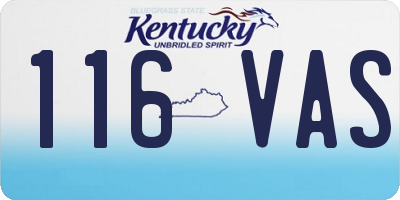 KY license plate 116VAS