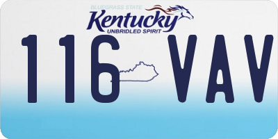 KY license plate 116VAV