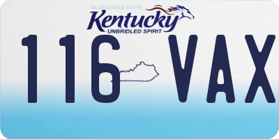 KY license plate 116VAX
