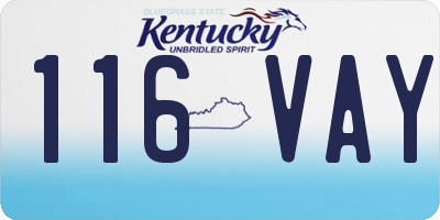 KY license plate 116VAY