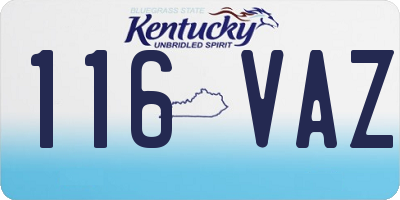 KY license plate 116VAZ