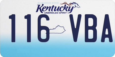 KY license plate 116VBA