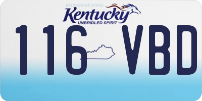 KY license plate 116VBD