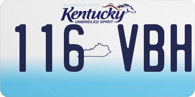 KY license plate 116VBH
