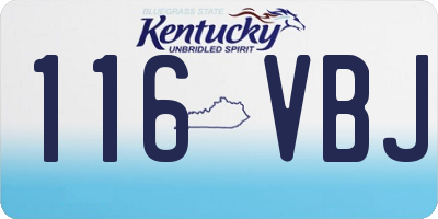KY license plate 116VBJ