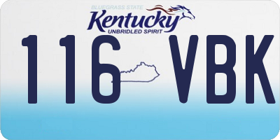 KY license plate 116VBK