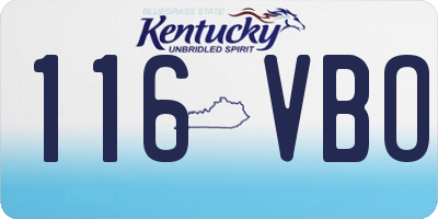 KY license plate 116VBO