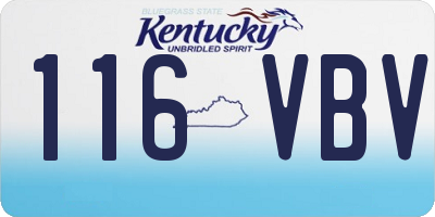 KY license plate 116VBV