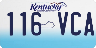 KY license plate 116VCA