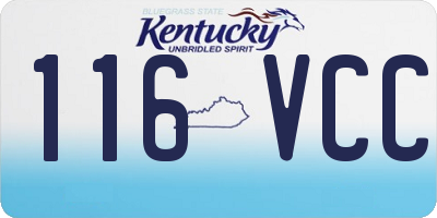 KY license plate 116VCC