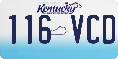 KY license plate 116VCD