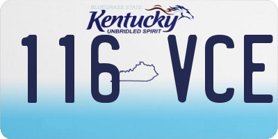 KY license plate 116VCE