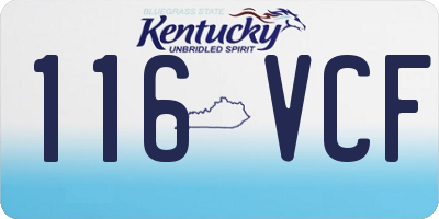 KY license plate 116VCF