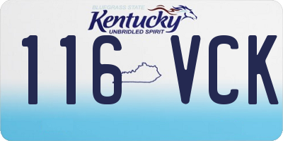 KY license plate 116VCK