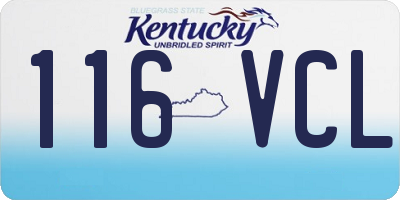 KY license plate 116VCL