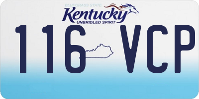KY license plate 116VCP