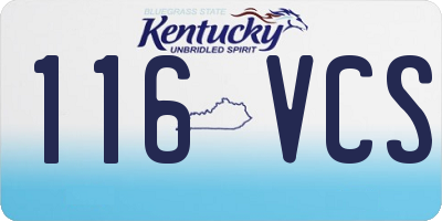 KY license plate 116VCS