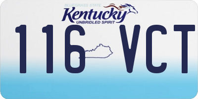 KY license plate 116VCT