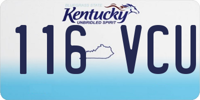 KY license plate 116VCU