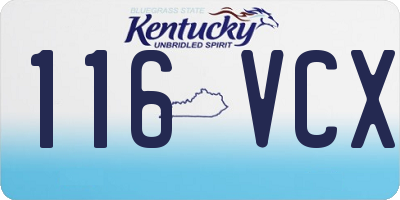 KY license plate 116VCX