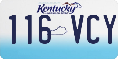 KY license plate 116VCY