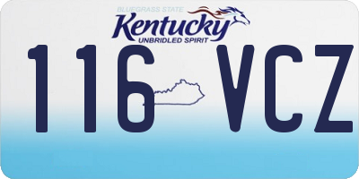 KY license plate 116VCZ