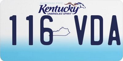 KY license plate 116VDA