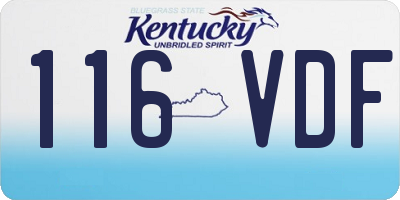 KY license plate 116VDF
