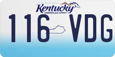 KY license plate 116VDG