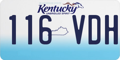 KY license plate 116VDH