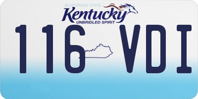 KY license plate 116VDI