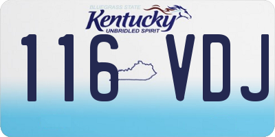 KY license plate 116VDJ