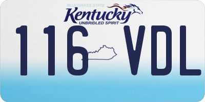 KY license plate 116VDL