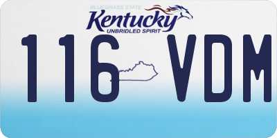 KY license plate 116VDM