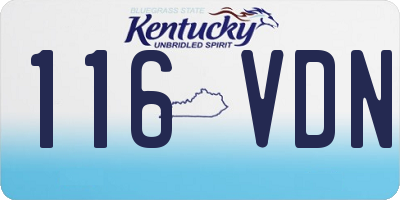 KY license plate 116VDN