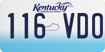 KY license plate 116VDO
