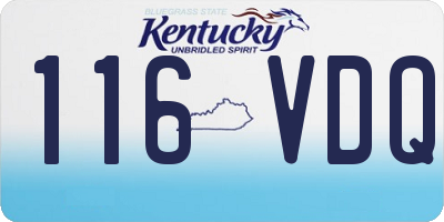 KY license plate 116VDQ