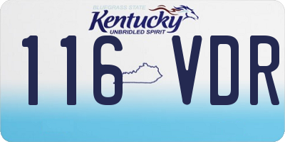 KY license plate 116VDR