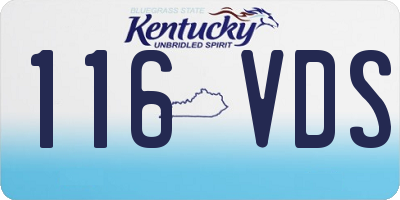 KY license plate 116VDS