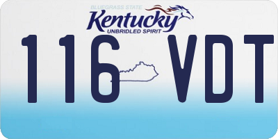 KY license plate 116VDT