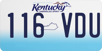 KY license plate 116VDU