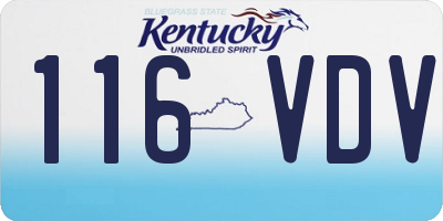 KY license plate 116VDV