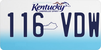 KY license plate 116VDW