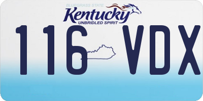 KY license plate 116VDX