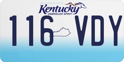 KY license plate 116VDY
