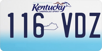 KY license plate 116VDZ