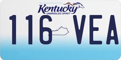 KY license plate 116VEA